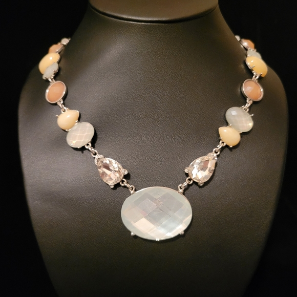 Estate LOFT Lucite & Rhinestone Long Necklace - Picture 2 of 5